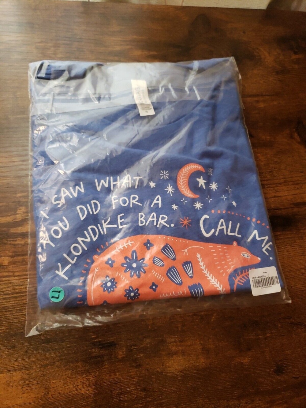 Canvas T-Shirt Size XL I Saw What You Did for A Klondike Bar Call Me Blue Bear